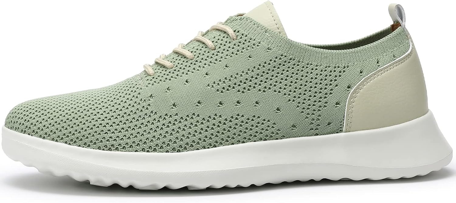 image:imageVILOCY Mens Fashion Dress Sneakers Casual Walking Shoes Business Oxfords Comfortable Breathable Lightweight Tennis02light Green