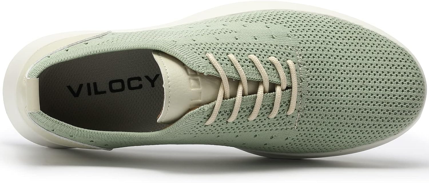 image:imageVILOCY Mens Fashion Dress Sneakers Casual Walking Shoes Business Oxfords Comfortable Breathable Lightweight Tennis02light Green