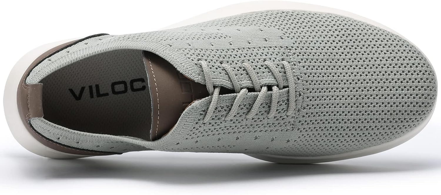 image:imageVILOCY Mens Fashion Dress Sneakers Casual Walking Shoes Business Oxfords Comfortable Breathable Lightweight Tennis02light Grey
