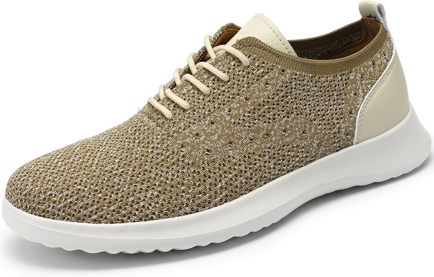 image:imageVILOCY Mens Fashion Dress Sneakers Casual Walking Shoes Business Oxfords Comfortable Breathable Lightweight Tennis02mix Khaki