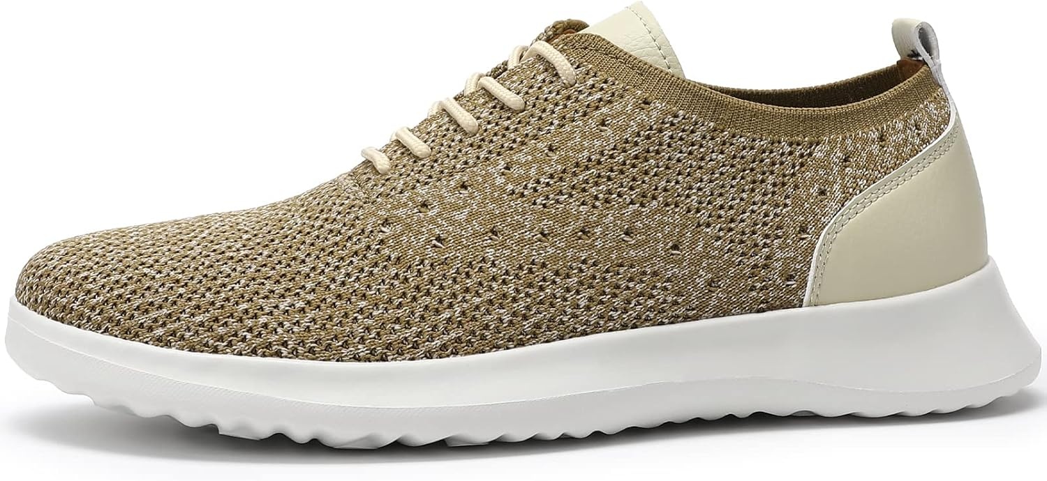 image:imageVILOCY Mens Fashion Dress Sneakers Casual Walking Shoes Business Oxfords Comfortable Breathable Lightweight Tennis02mix Khaki