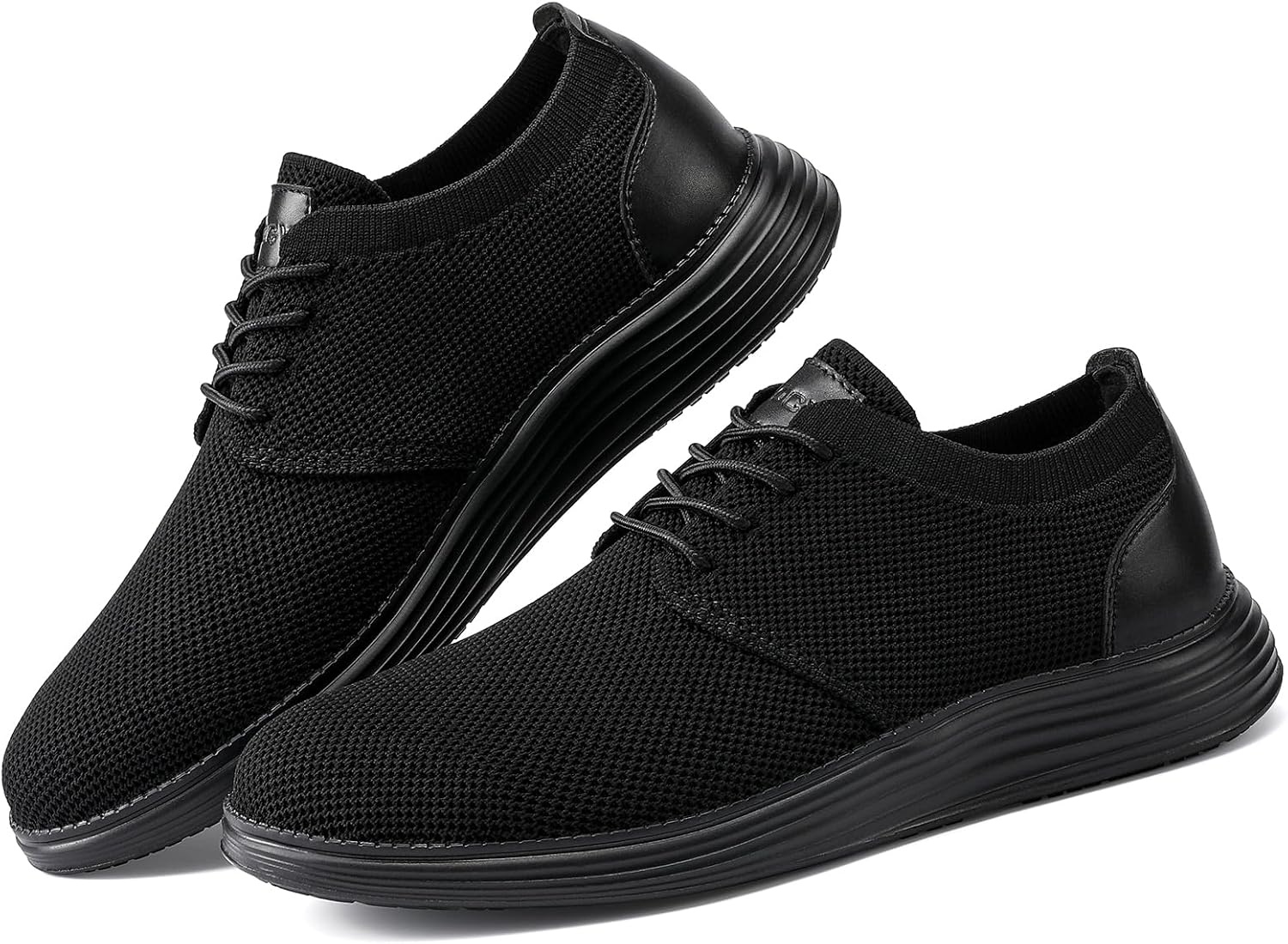 image:imageVILOCY Mens Fashion Dress Sneakers Casual Walking Shoes Business Oxfords Comfortable Breathable Lightweight TennisAll Black