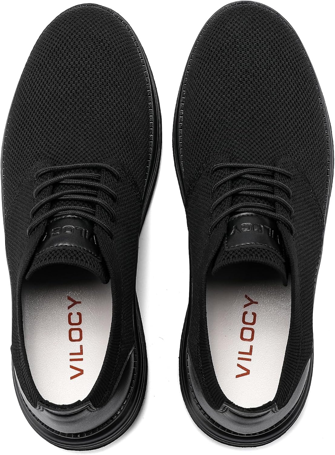 image:imageVILOCY Mens Fashion Dress Sneakers Casual Walking Shoes Business Oxfords Comfortable Breathable Lightweight TennisAll Black