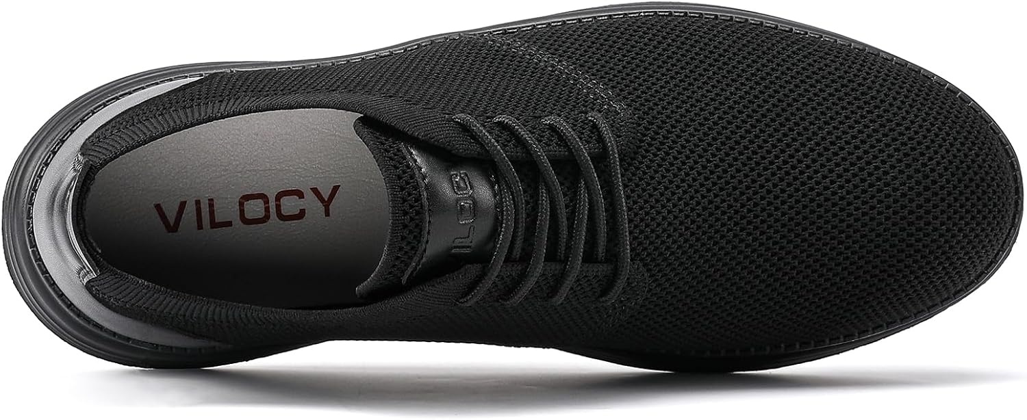 image:imageVILOCY Mens Fashion Dress Sneakers Casual Walking Shoes Business Oxfords Comfortable Breathable Lightweight TennisAll Black