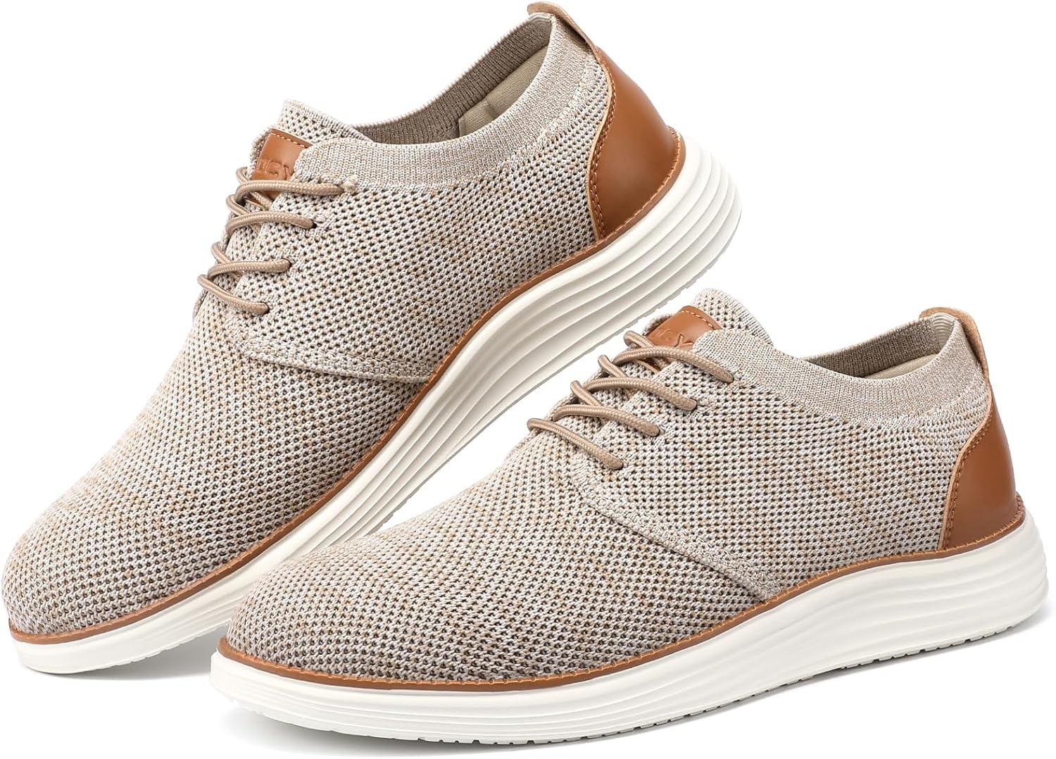 image:imageVILOCY Mens Fashion Dress Sneakers Casual Walking Shoes Business Oxfords Comfortable Breathable Lightweight TennisBeige Tan