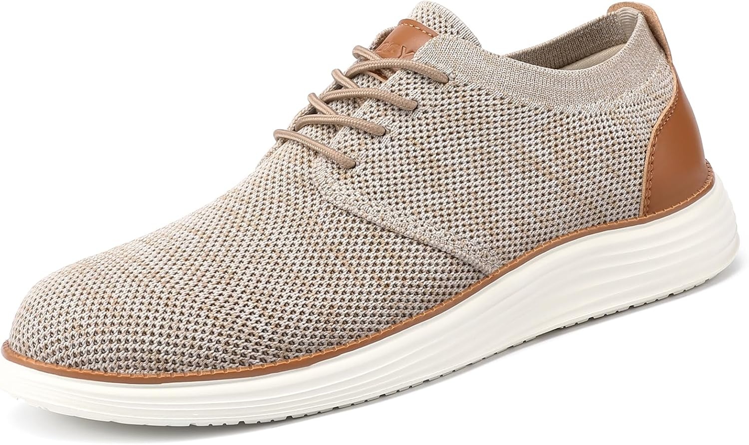 image:imageVILOCY Mens Fashion Dress Sneakers Casual Walking Shoes Business Oxfords Comfortable Breathable Lightweight TennisBeige Tan
