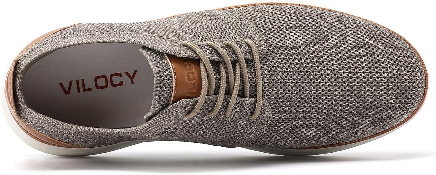 image:imageVILOCY Mens Fashion Dress Sneakers Casual Walking Shoes Business Oxfords Comfortable Breathable Lightweight TennisMottled Grey