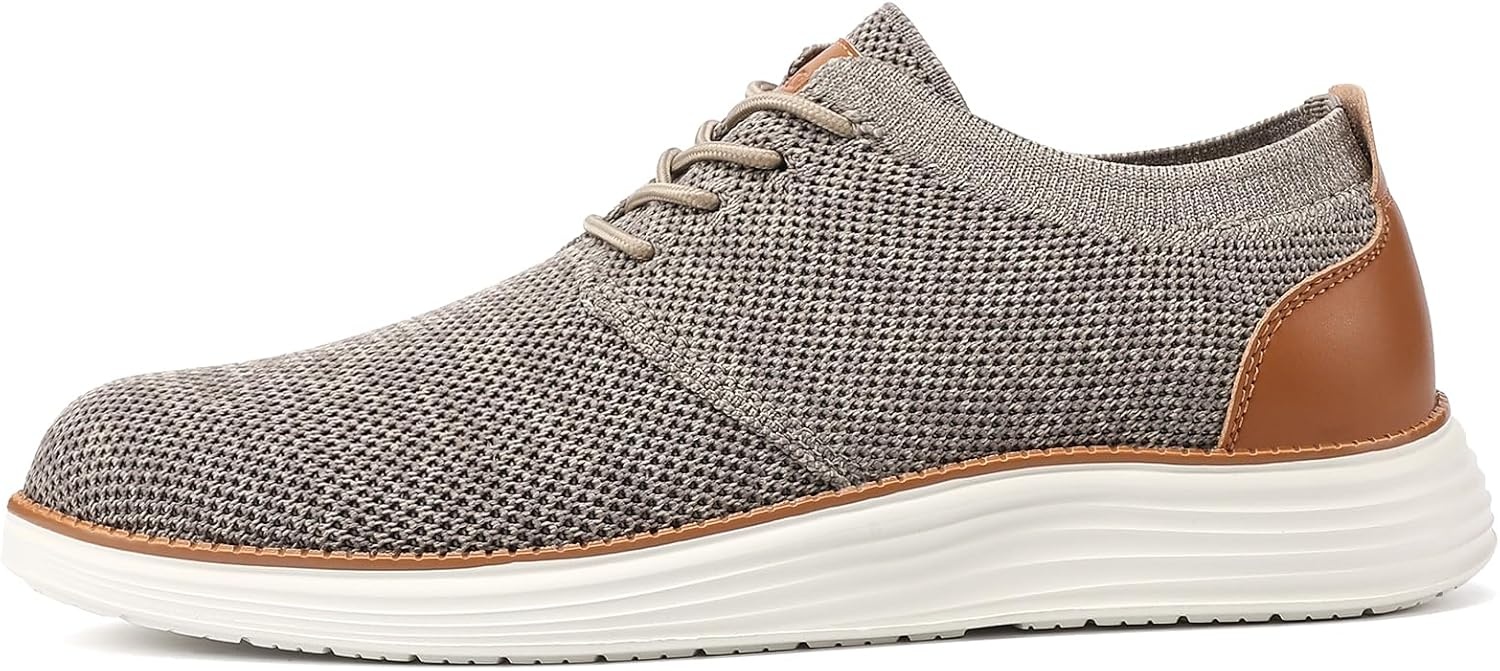 image:imageVILOCY Mens Fashion Dress Sneakers Casual Walking Shoes Business Oxfords Comfortable Breathable Lightweight TennisMottled Grey