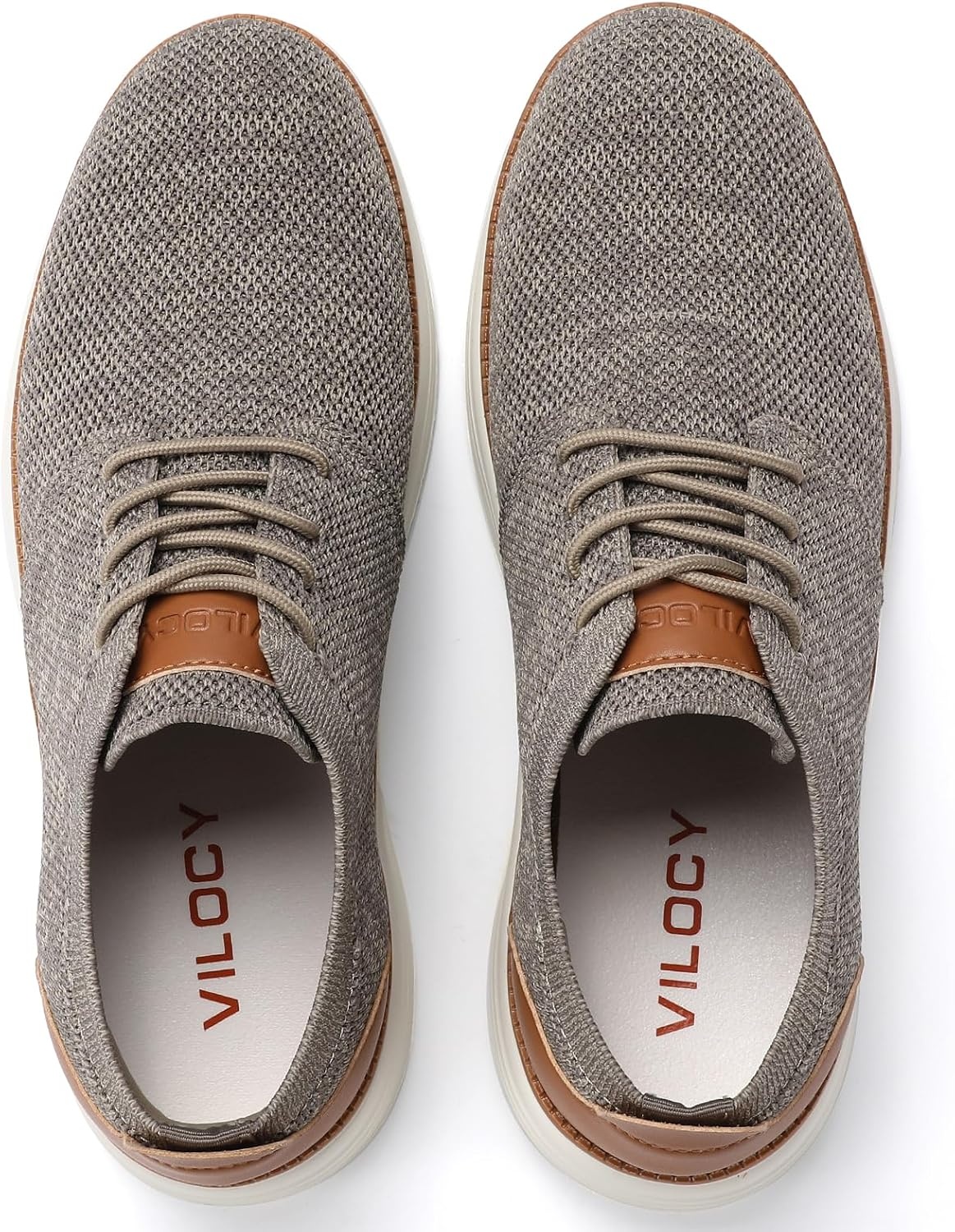image:imageVILOCY Mens Fashion Dress Sneakers Casual Walking Shoes Business Oxfords Comfortable Breathable Lightweight TennisMottled Grey