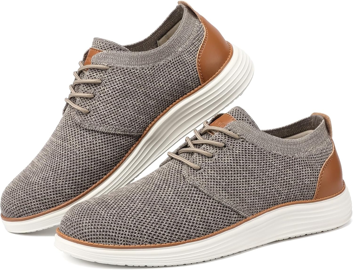 image:imageVILOCY Mens Fashion Dress Sneakers Casual Walking Shoes Business Oxfords Comfortable Breathable Lightweight TennisMottled Grey