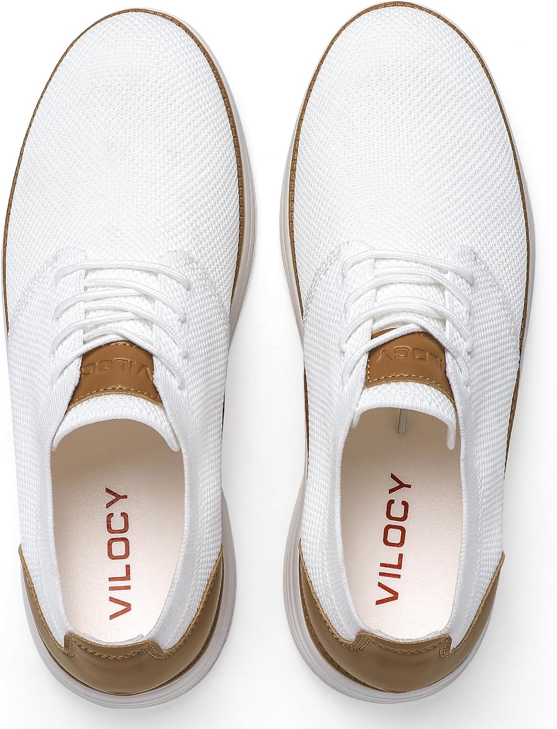 image:imageVILOCY Mens Fashion Dress Sneakers Casual Walking Shoes Business Oxfords Comfortable Breathable Lightweight TennisWhite