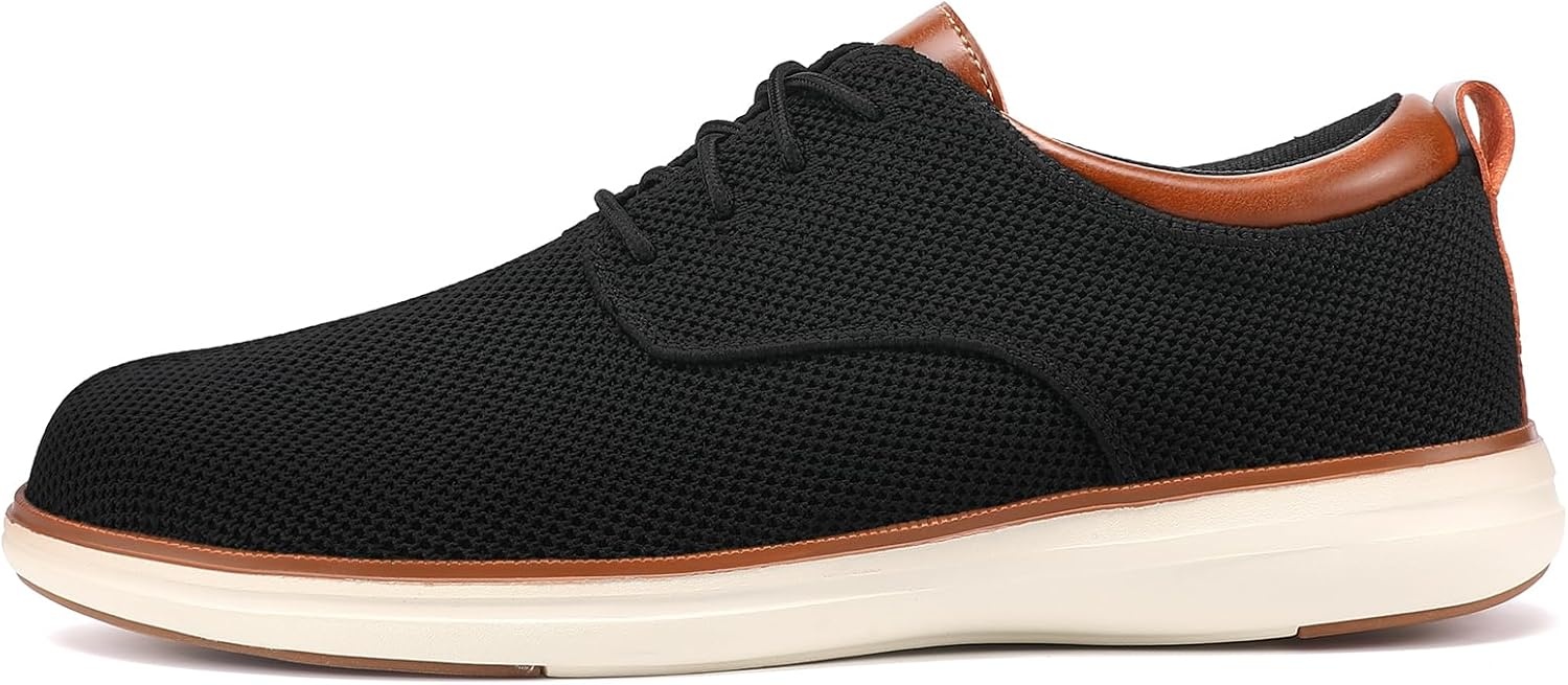 image:imageVILOCY Mens Wide Casual Dress Oxfords Business Shoes Fashion Sneakers Mesh Breathable Comfortable Walking ShoesBlack