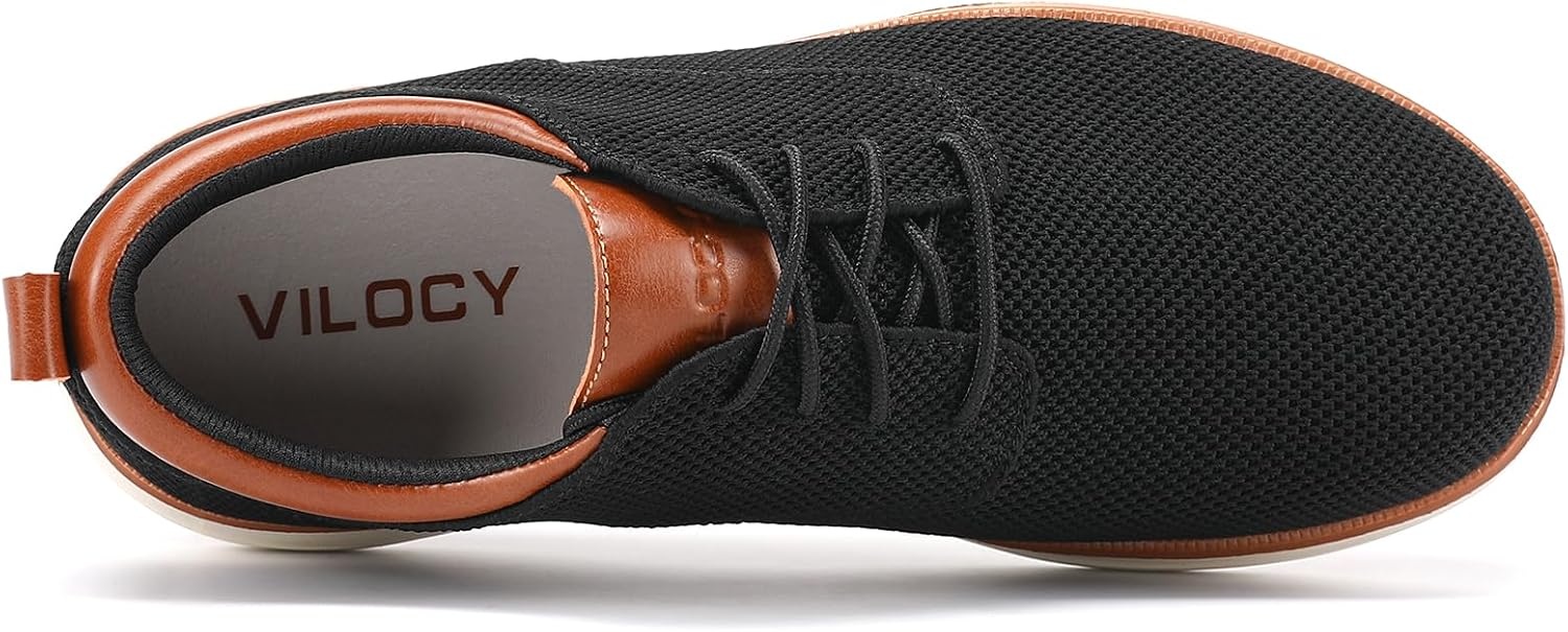 image:imageVILOCY Mens Wide Casual Dress Oxfords Business Shoes Fashion Sneakers Mesh Breathable Comfortable Walking ShoesBlack