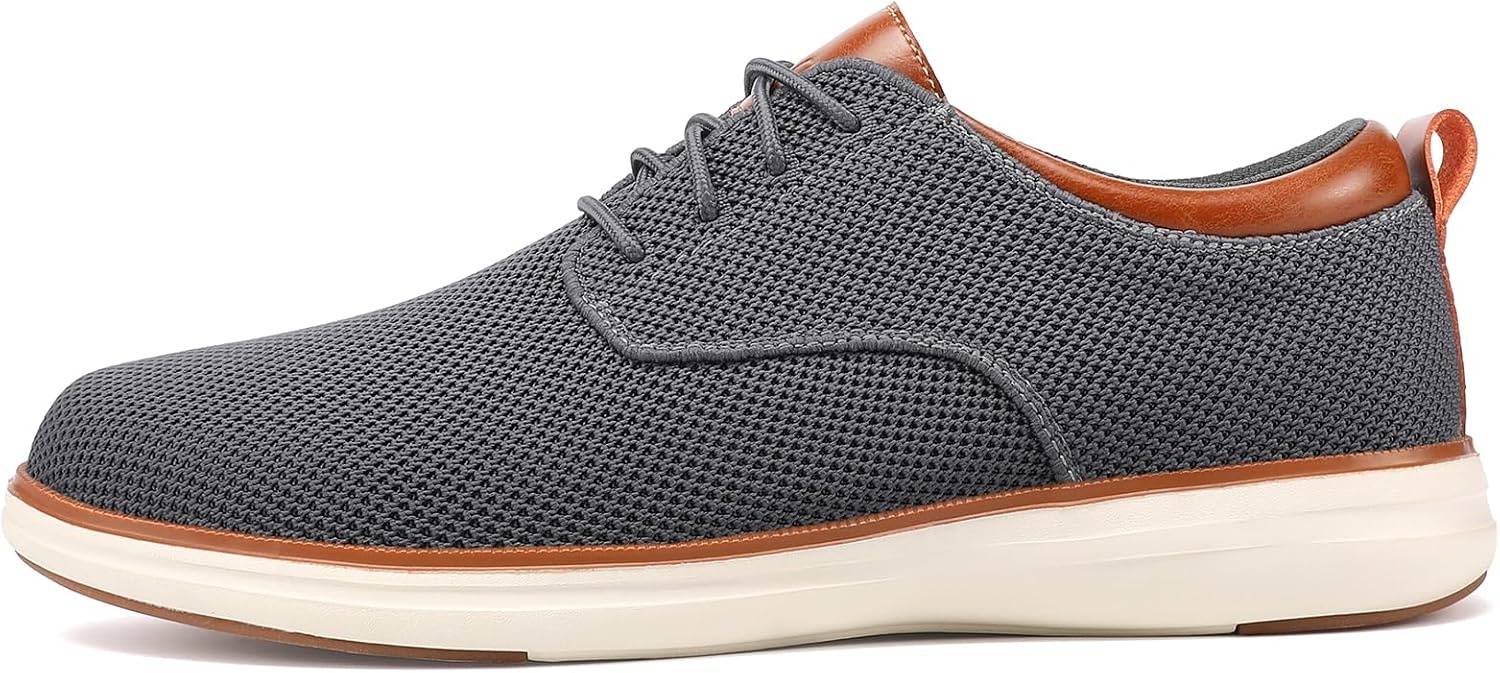 image:imageVILOCY Mens Wide Casual Dress Oxfords Business Shoes Fashion Sneakers Mesh Breathable Comfortable Walking ShoesGrey