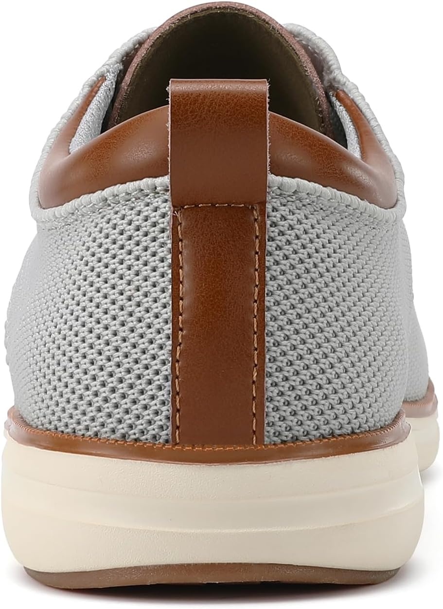 image:imageVILOCY Mens Wide Casual Dress Oxfords Business Shoes Fashion Sneakers Mesh Breathable Comfortable Walking ShoesLight Grey