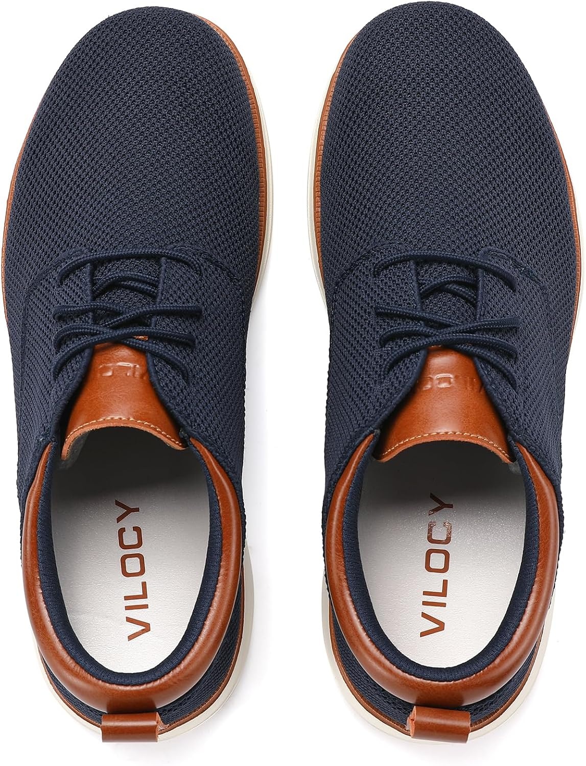 image:imageVILOCY Mens Wide Casual Dress Oxfords Business Shoes Fashion Sneakers Mesh Breathable Comfortable Walking ShoesNavy