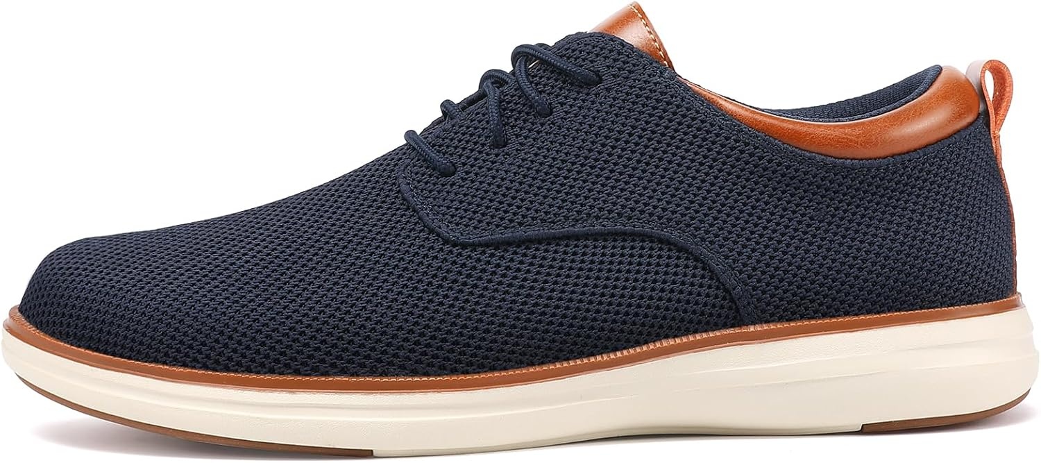 image:imageVILOCY Mens Wide Casual Dress Oxfords Business Shoes Fashion Sneakers Mesh Breathable Comfortable Walking ShoesNavy