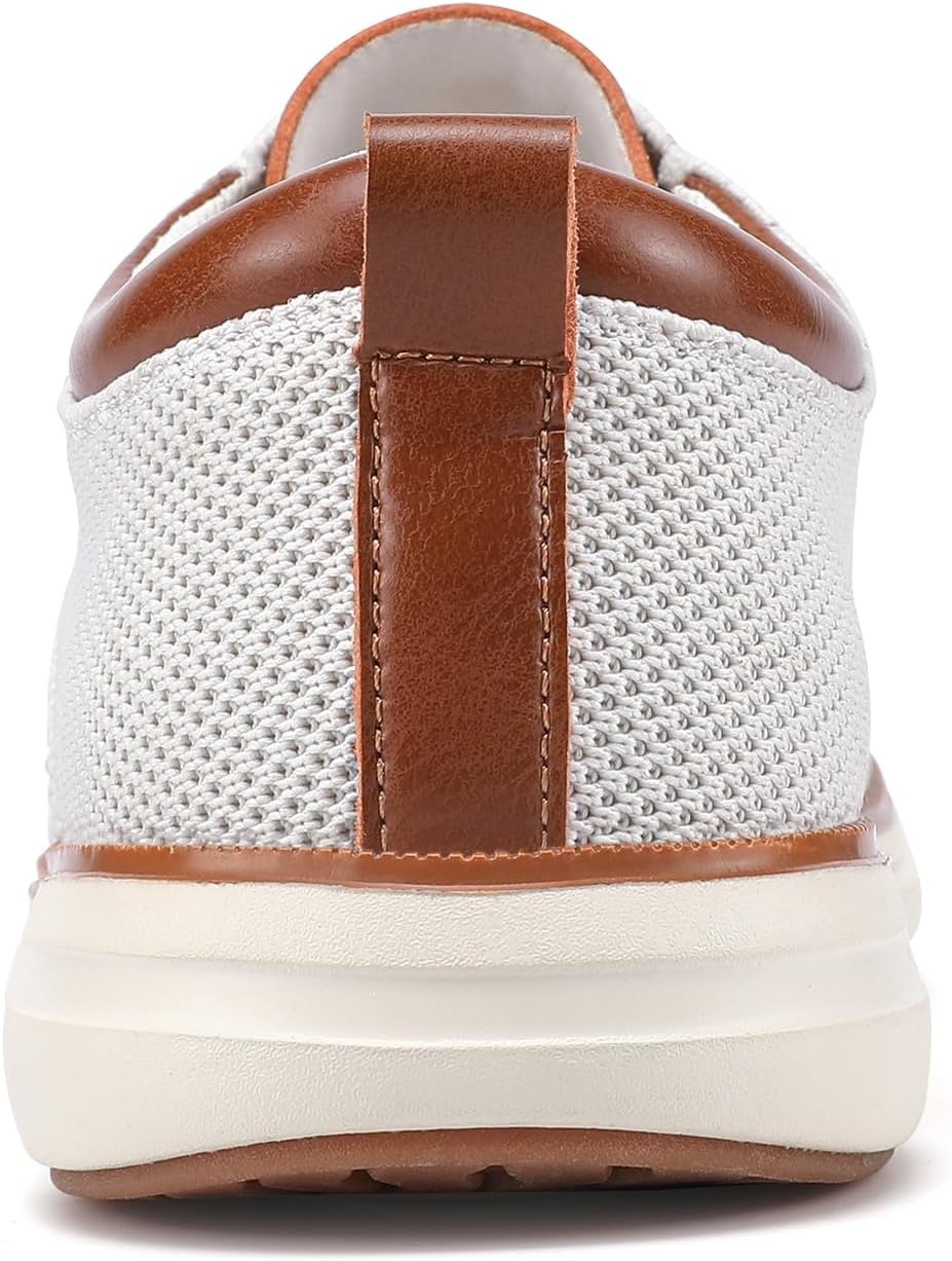 image:imageVILOCY Mens Wide Casual Dress Oxfords Business Shoes Fashion Sneakers Mesh Breathable Comfortable Walking ShoesOffwhite