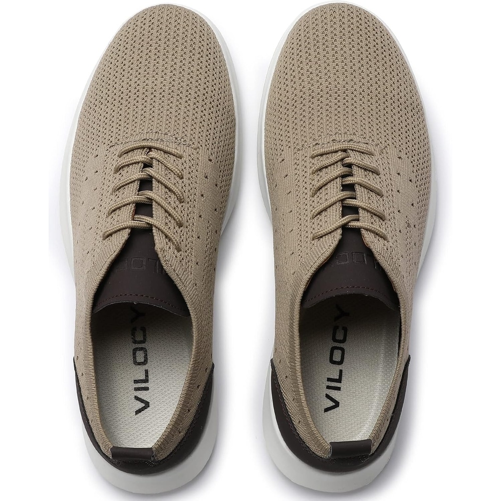 image:imageVILOCY Mens Fashion Dress Sneakers Casual Walking Shoes Business Oxfords Comfortable Breathable Lightweight Tennis02khaki