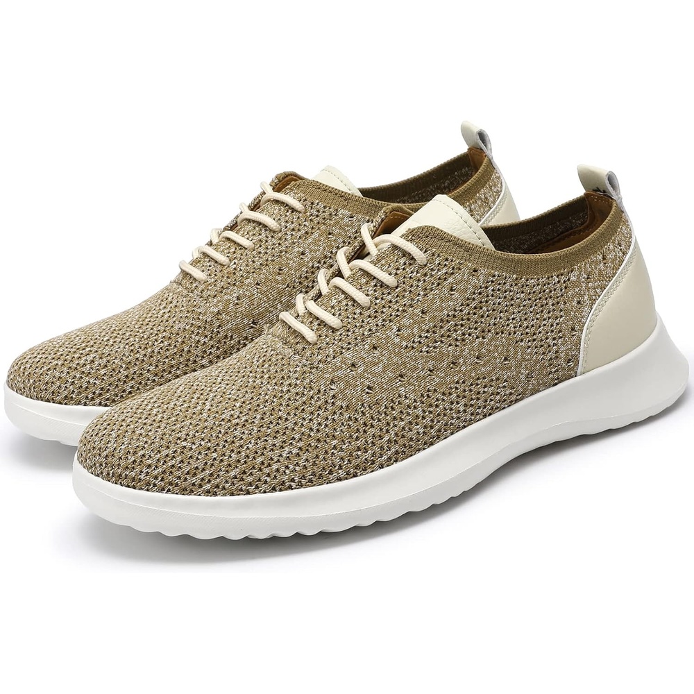 image:imageVILOCY Mens Fashion Dress Sneakers Casual Walking Shoes Business Oxfords Comfortable Breathable Lightweight Tennis02mix Khaki