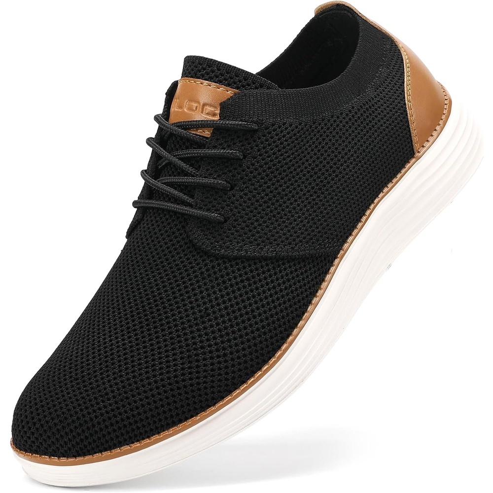 image:imageVILOCY Mens Fashion Dress Sneakers Casual Walking Shoes Business Oxfords Comfortable Breathable Lightweight TennisBlack