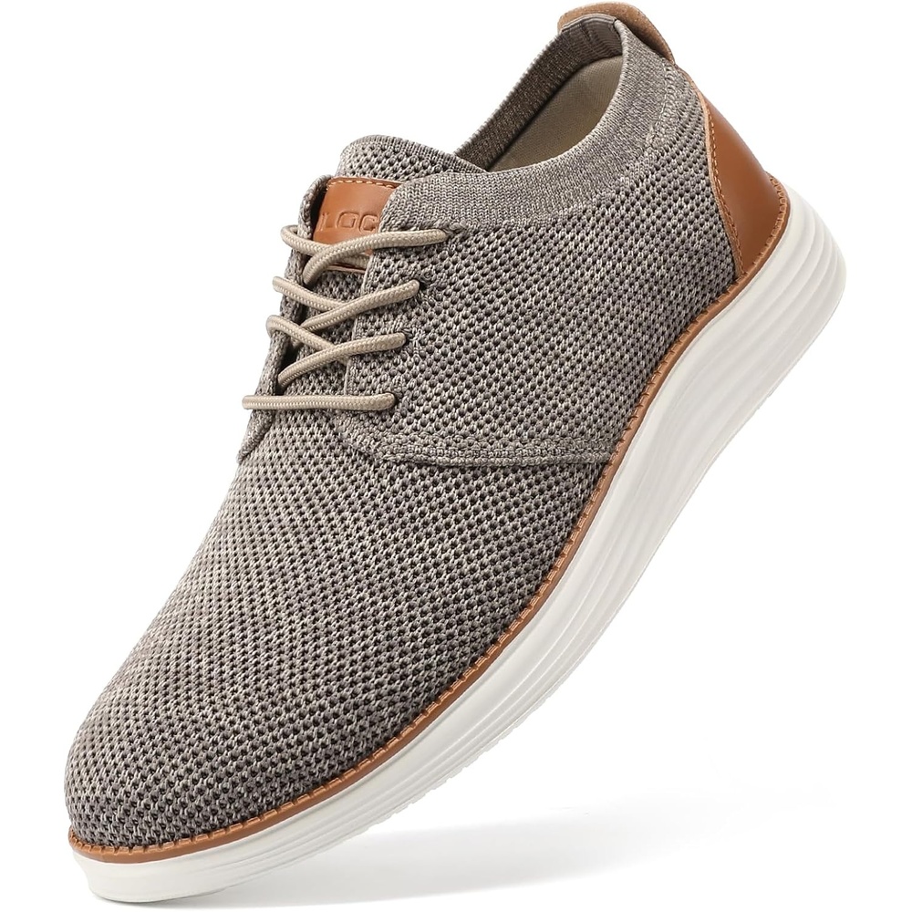 image:imageVILOCY Mens Fashion Dress Sneakers Casual Walking Shoes Business Oxfords Comfortable Breathable Lightweight TennisMottled Grey