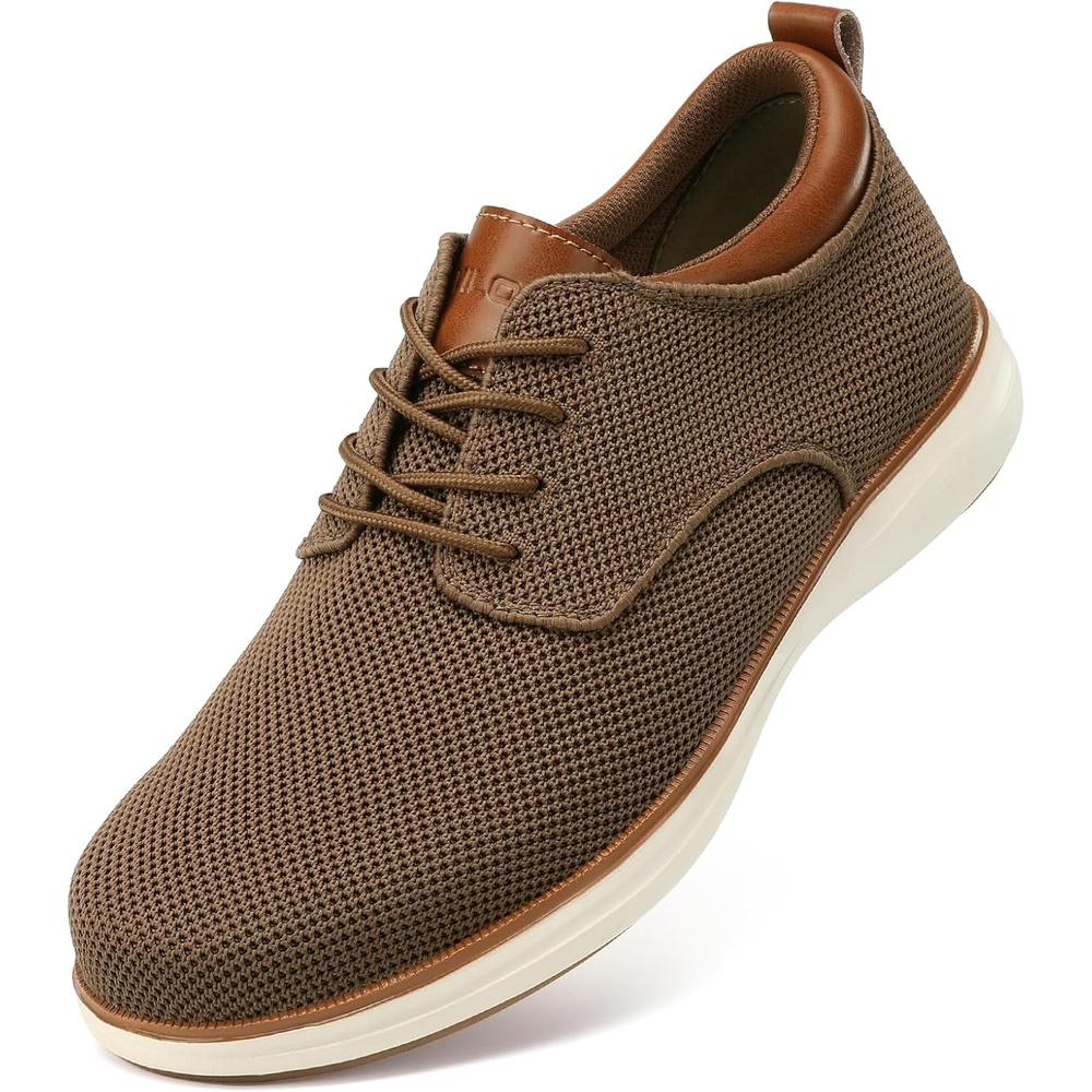 image:imageVILOCY Mens Wide Casual Dress Oxfords Business Shoes Fashion Sneakers Mesh Breathable Comfortable Walking ShoesBrown