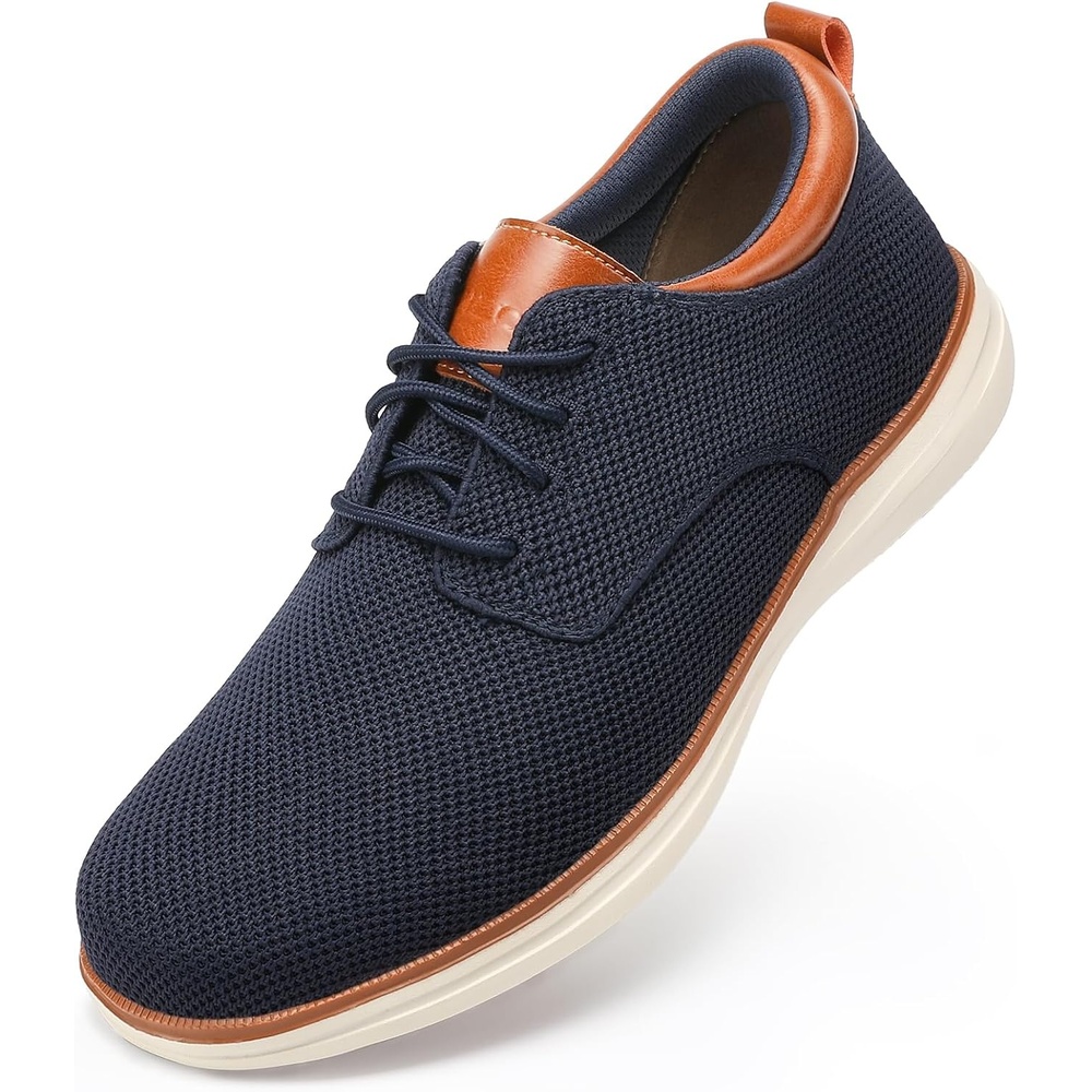 image:imageVILOCY Mens Wide Casual Dress Oxfords Business Shoes Fashion Sneakers Mesh Breathable Comfortable Walking ShoesNavy