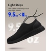 VILOCY Men’s Casual Dress Sneakers Tennis Walking Shoes | Lace-Up Breathable Lightweight Comfortable Office Knit Mesh Oxfords Work&Weekend Shoes(All Black)
