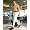 VILOCY Men’s Casual Dress Sneakers Tennis Walking Shoes | Lace-Up Breathable Lightweight Comfortable Office Knit Mesh Oxfords Work&Weekend Shoes(Brown)