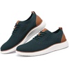 VILOCY Men’s Casual Dress Sneakers Tennis Walking Shoes | Lace-Up Breathable Lightweight Comfortable Office Knit Mesh Oxfords Work&Weekend Shoes(Green)