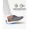 VILOCY Men’s Casual Dress Sneakers Tennis Walking Shoes | Lace-Up Breathable Lightweight Comfortable Office Knit Mesh Oxfords Work&Weekend Shoes(Grey)