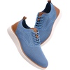 VILOCY Men’s Casual Dress Sneakers Tennis Walking Shoes | Lace-Up Breathable Lightweight Comfortable Office Knit Mesh Oxfords Work&Weekend Shoes(Light Blue)