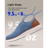 VILOCY Men’s Casual Dress Sneakers Tennis Walking Shoes | Lace-Up Breathable Lightweight Comfortable Office Knit Mesh Oxfords Work&Weekend Shoes(Light Blue)