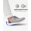 VILOCY Men’s Casual Dress Sneakers Tennis Walking Shoes | Lace-Up Breathable Lightweight Comfortable Office Knit Mesh Oxfords Work&Weekend Shoes(Light Grey)