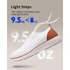 VILOCY Men’s Casual Dress Sneakers Tennis Walking Shoes | Lace-Up Breathable Lightweight Comfortable Office Knit Mesh Oxfords Work&Weekend Shoes(White)