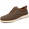 VILOCY Men’s Wide Casual Dress Oxfords Business Shoes Fashion Sneakers Mesh Breathable Comfortable Walking Shoes(Brown)