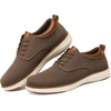 VILOCY Men’s Wide Casual Dress Oxfords Business Shoes Fashion Sneakers Mesh Breathable Comfortable Walking Shoes(Brown)