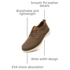 VILOCY Men’s Wide Casual Dress Oxfords Business Shoes Fashion Sneakers Mesh Breathable Comfortable Walking Shoes(Brown)