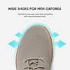 VILOCY Men’s Wide Casual Dress Oxfords Business Shoes Fashion Sneakers Mesh Breathable Comfortable Walking Shoes(Khaki)