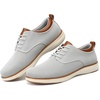 VILOCY Men’s Wide Casual Dress Oxfords Business Shoes Fashion Sneakers Mesh Breathable Comfortable Walking Shoes(Light Grey)