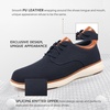 VILOCY Men’s Wide Casual Dress Oxfords Business Shoes Fashion Sneakers Mesh Breathable Comfortable Walking Shoes(Navy)