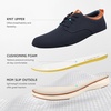 VILOCY Men’s Wide Casual Dress Oxfords Business Shoes Fashion Sneakers Mesh Breathable Comfortable Walking Shoes(Navy)