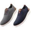 VILOCY Men’s Casual Dress Sneakers Grey + Navy Size 10.5