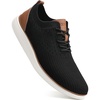 VILOCY Men’s Casual Dress Sneakers Tennis Walking Shoes | Lace-Up Breathable Lightweight Comfortable Office Knit Mesh Oxfords Work&Weekend Shoes(Black)