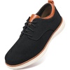 VILOCY Men’s Wide Casual Dress Oxfords Business Shoes Fashion Sneakers Mesh Breathable Comfortable Walking Shoes(Black)