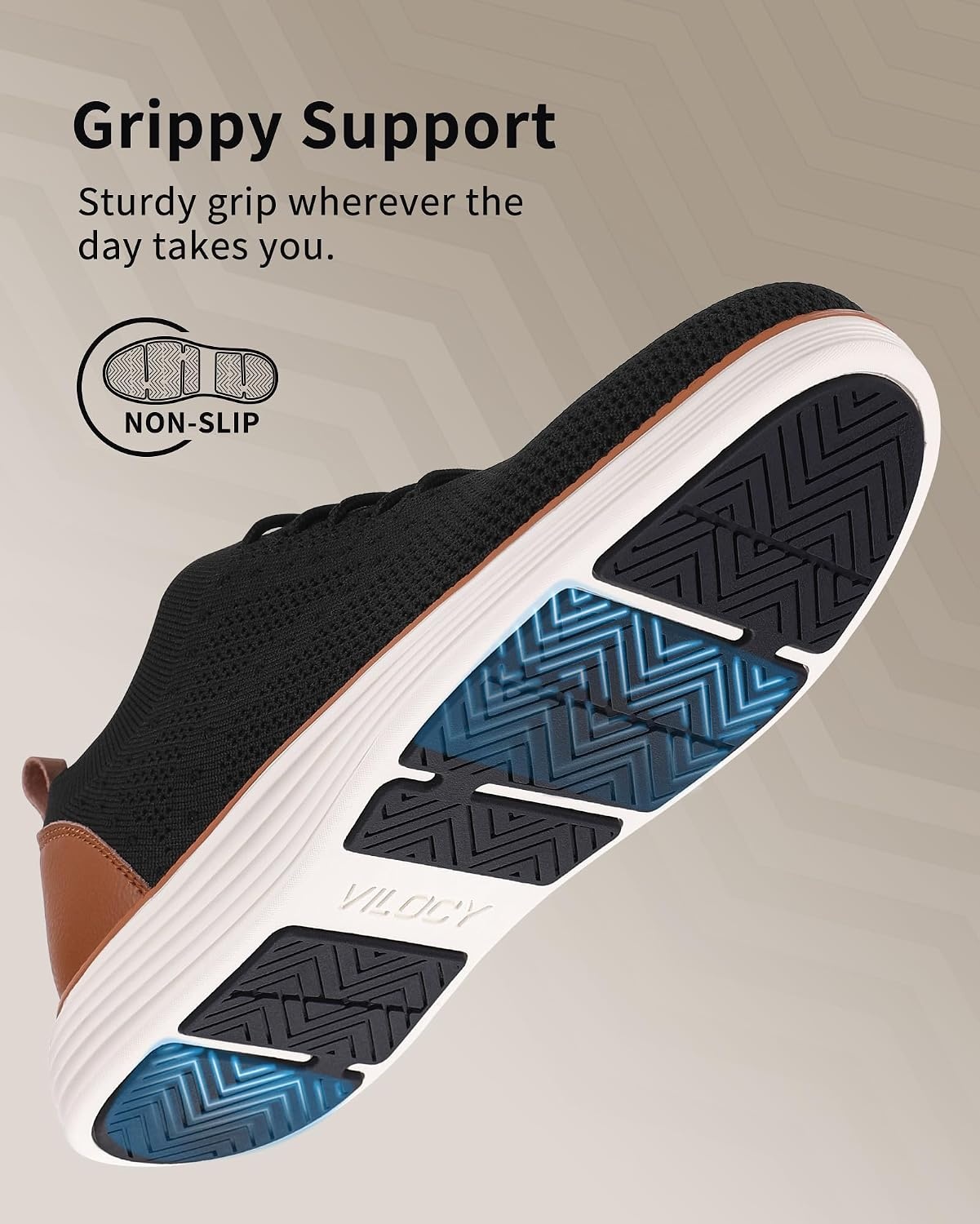image:imageVILOCY Mens Casual Dress Sneakers Tennis Walking ShoesBlack