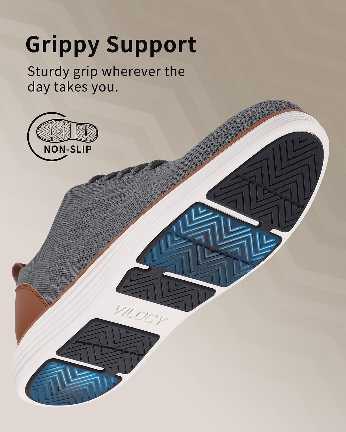 image:imageVILOCY Mens Casual Dress Sneakers Tennis Walking ShoesGrey