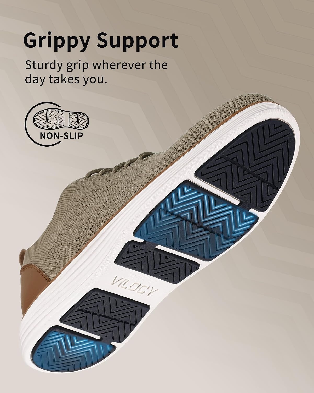 image:imageVILOCY Mens Casual Dress Sneakers Tennis Walking ShoesKhaki