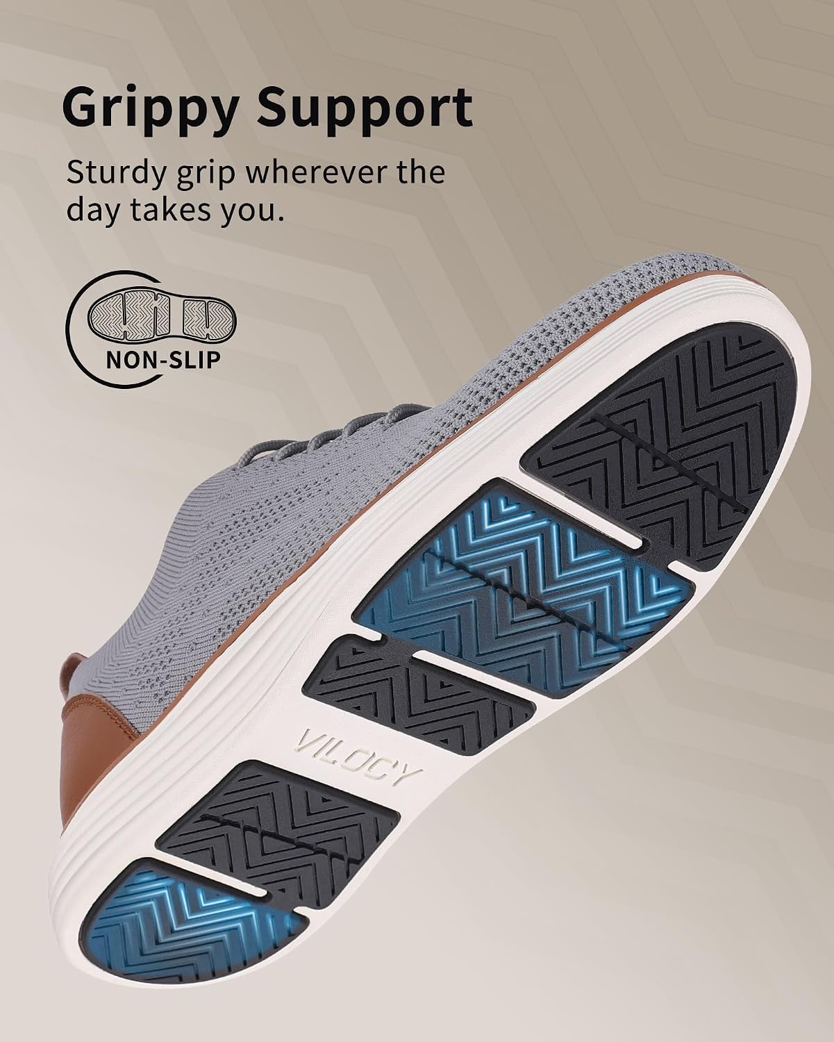 image:imageVILOCY Mens Casual Dress Sneakers Tennis Walking ShoesLight Grey
